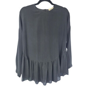 Ottod'Ame Silk Peplum Long Sleeve Blouse US Size 2